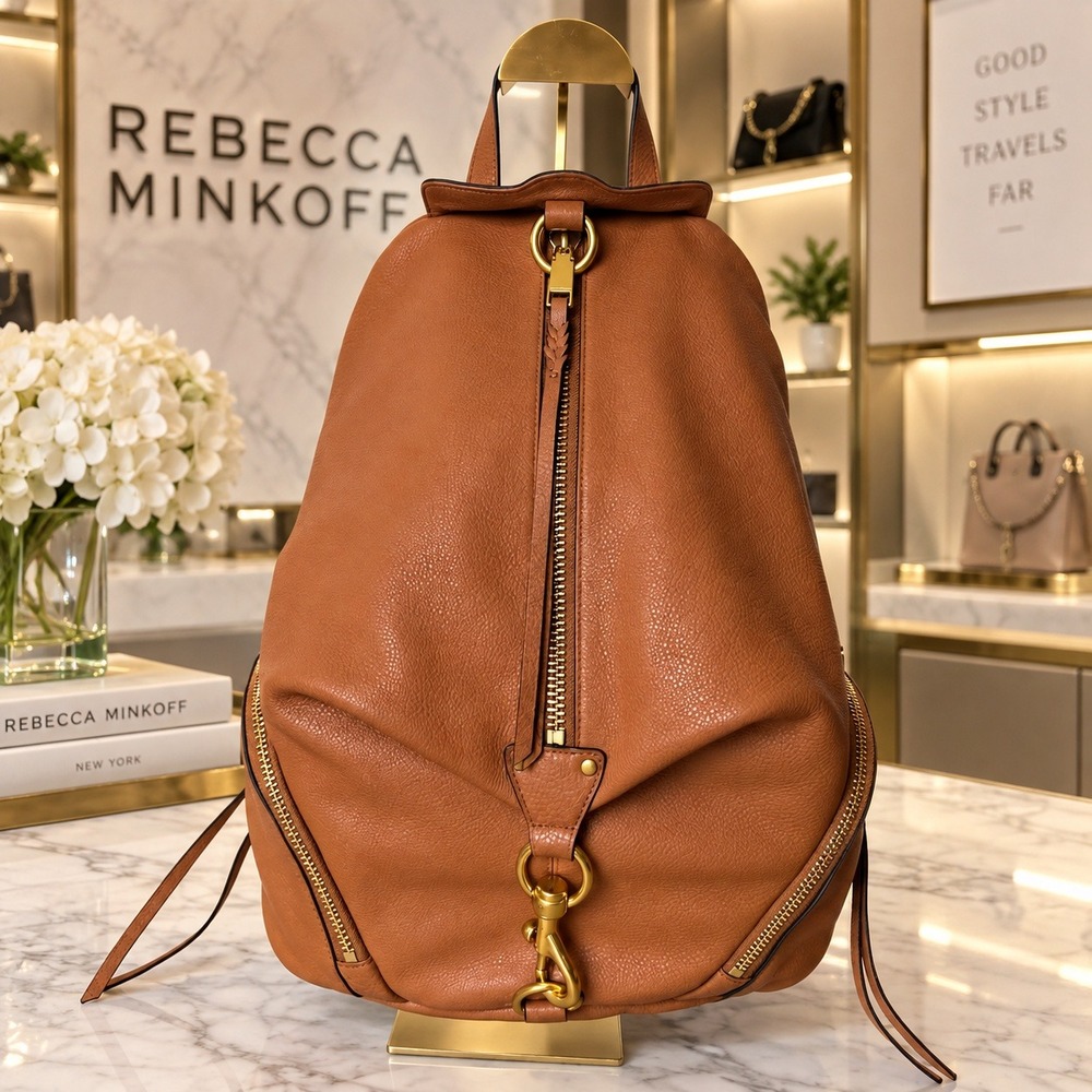 Rebecca Minkoff Julian Backpack Tan Brown Leather Gold Hardware HS21TJUB06